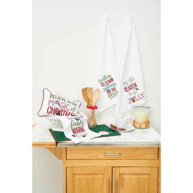 Sentiment With Red Nose Reindeer Cotton Flour Sack Kitchen Dish Towel 27l X 18w In