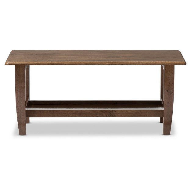 Pierce Mid Century Modern Finished Coffee Table Walnut Brown Baxton Studio