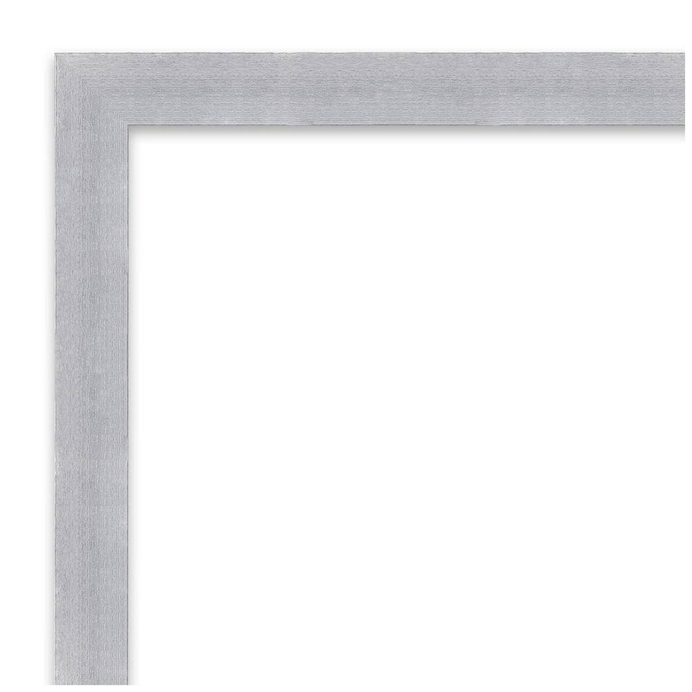 Amanti Art Grace 18 in. x 22 in. Modern Rectangle Framed Brushed Nickel Narrow Bathroom Vanity Mirror DSW5343057