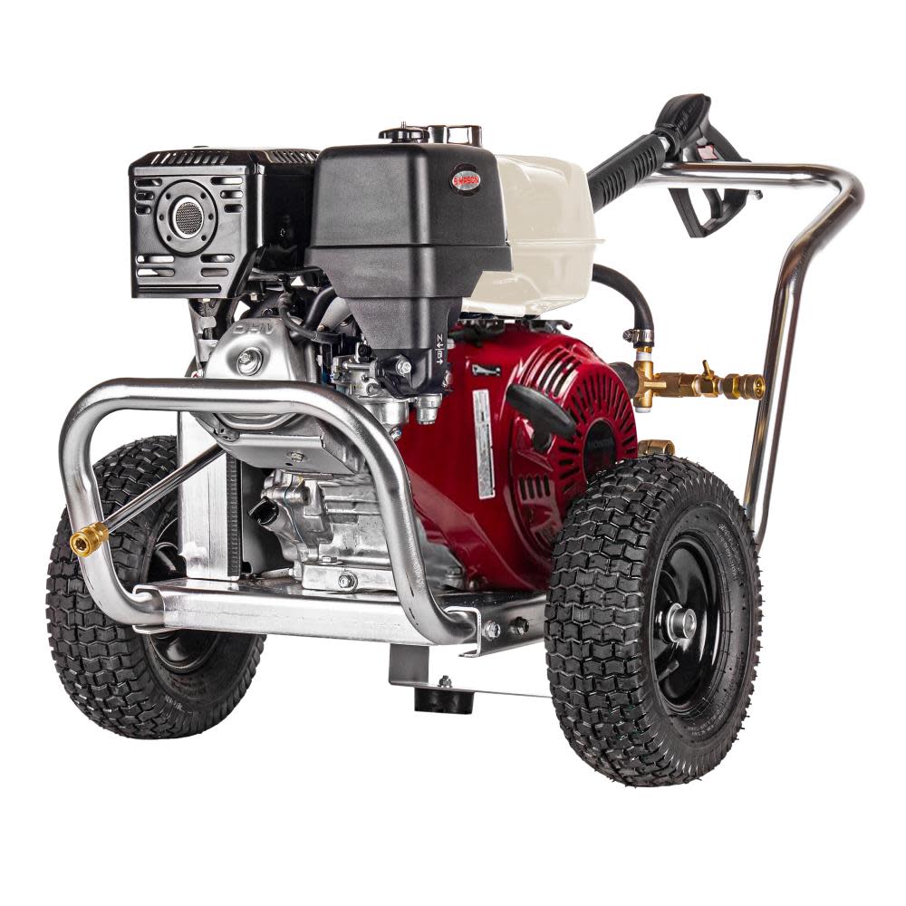 Aluminum Water Blaster 4200 PSI at 4.0 GPM HONDA GX390 with CAT Triplex Plunger Pump Cold Water Professional Belt Drive Gas Pressure Washer (49-State) ;