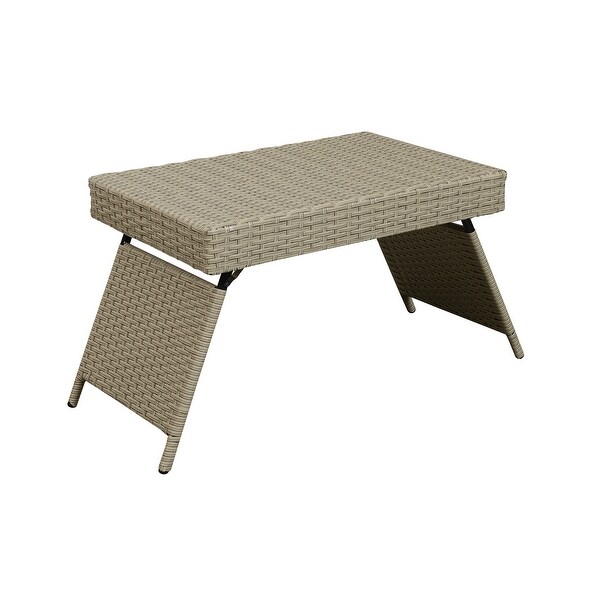 Portable Folding Wicker Table