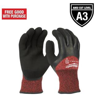 MW Medium Red Latex Level 3 Cut Resistant Insulated Winter Dipped Work Gloves 48-22-8921