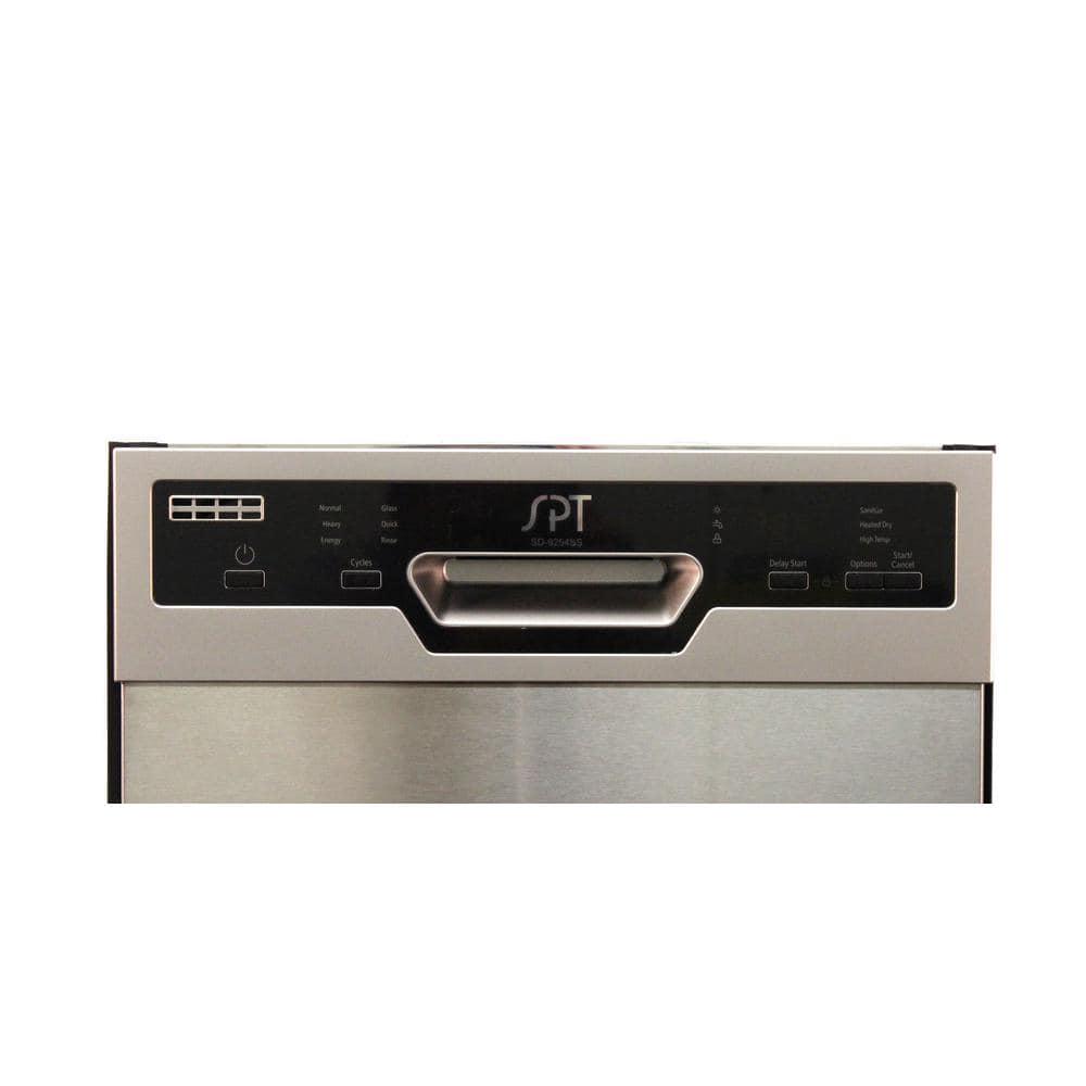 SPT 18 in in Stainless Steel Front Control Smart Dishwasher 120Volt Stainless Steel Tub