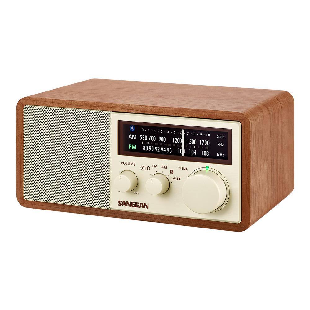 Sangean FMAMAux-inBluetooth Wooden Cabinet Radio with USB Phone Charging Port WR-16