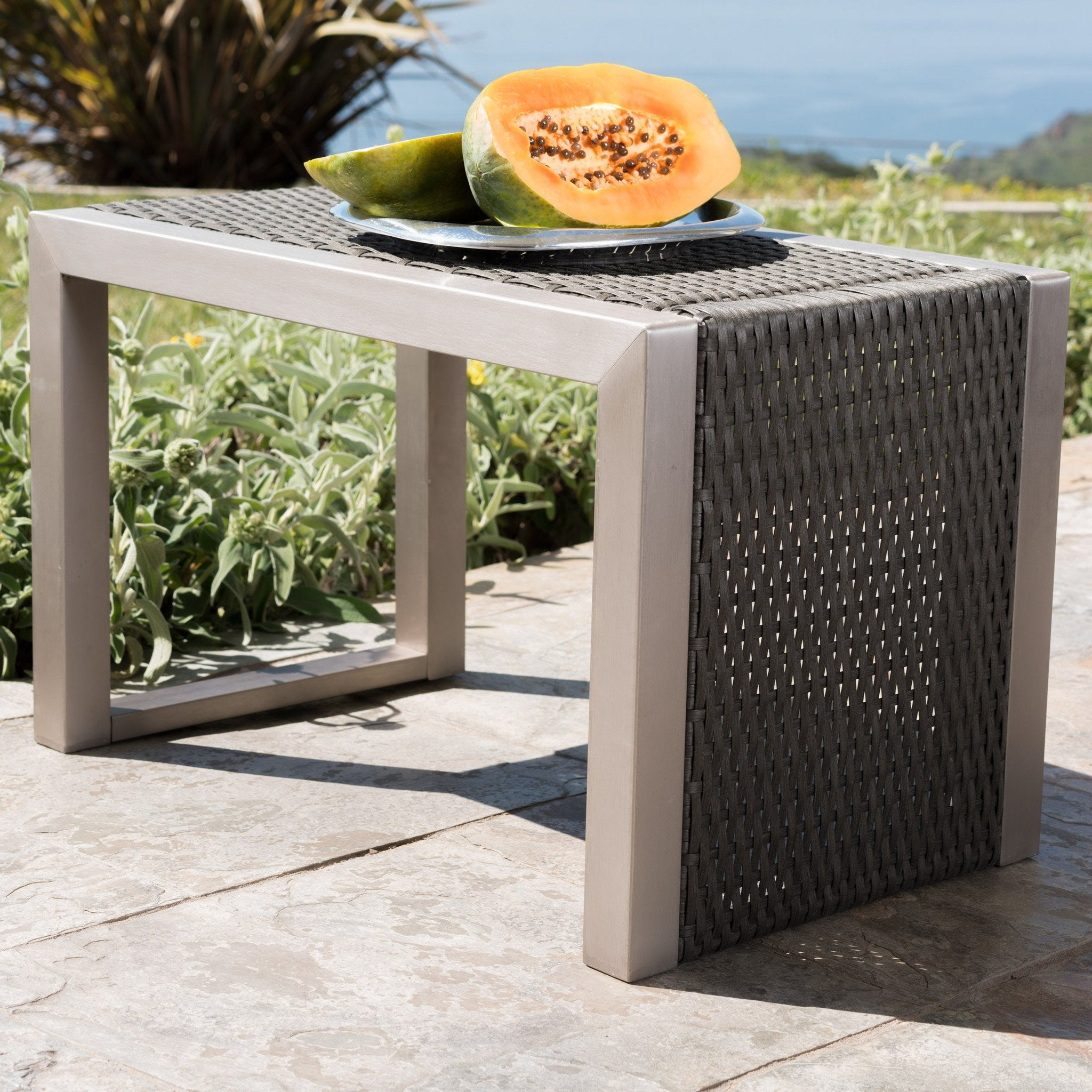 Coral Bay Outdoor Aluminum Club Chairs with Side Table