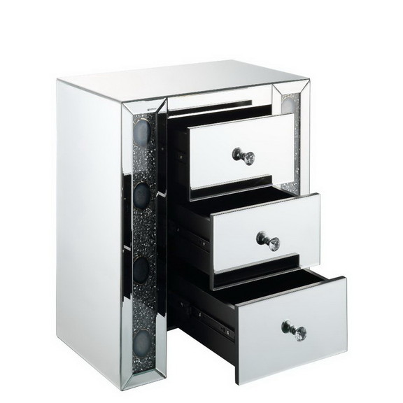 Acme 97028 Sonia Accent Table Mirrored   Faux Agat...