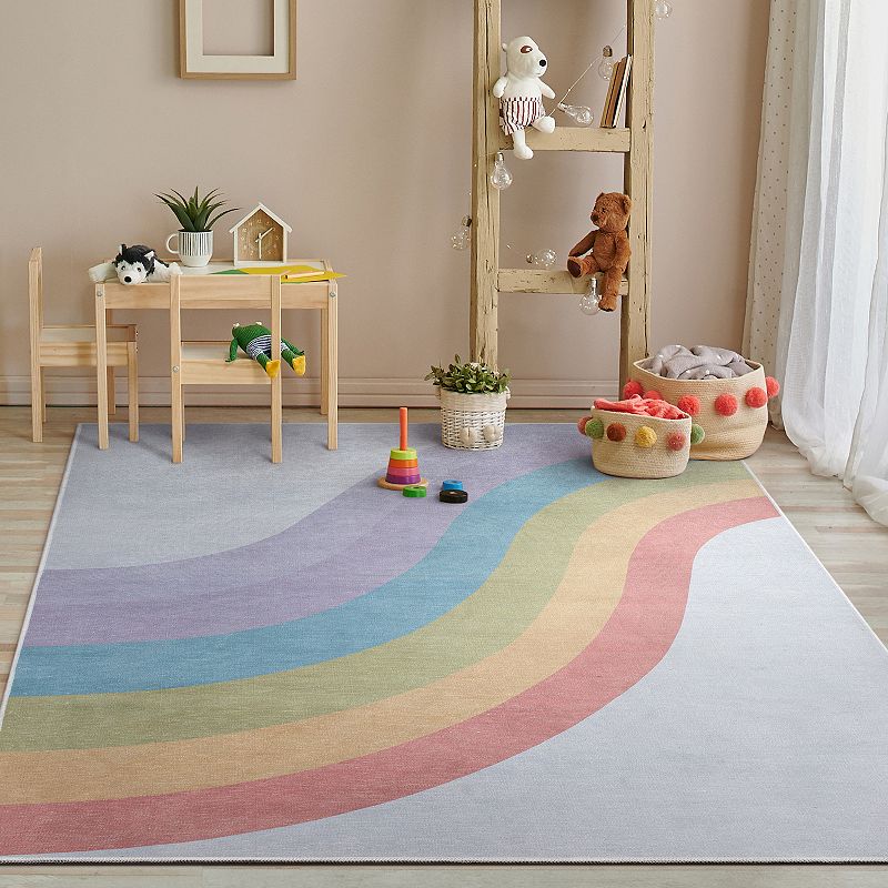 Well Woven Kids Rainbow Modern Area Rug