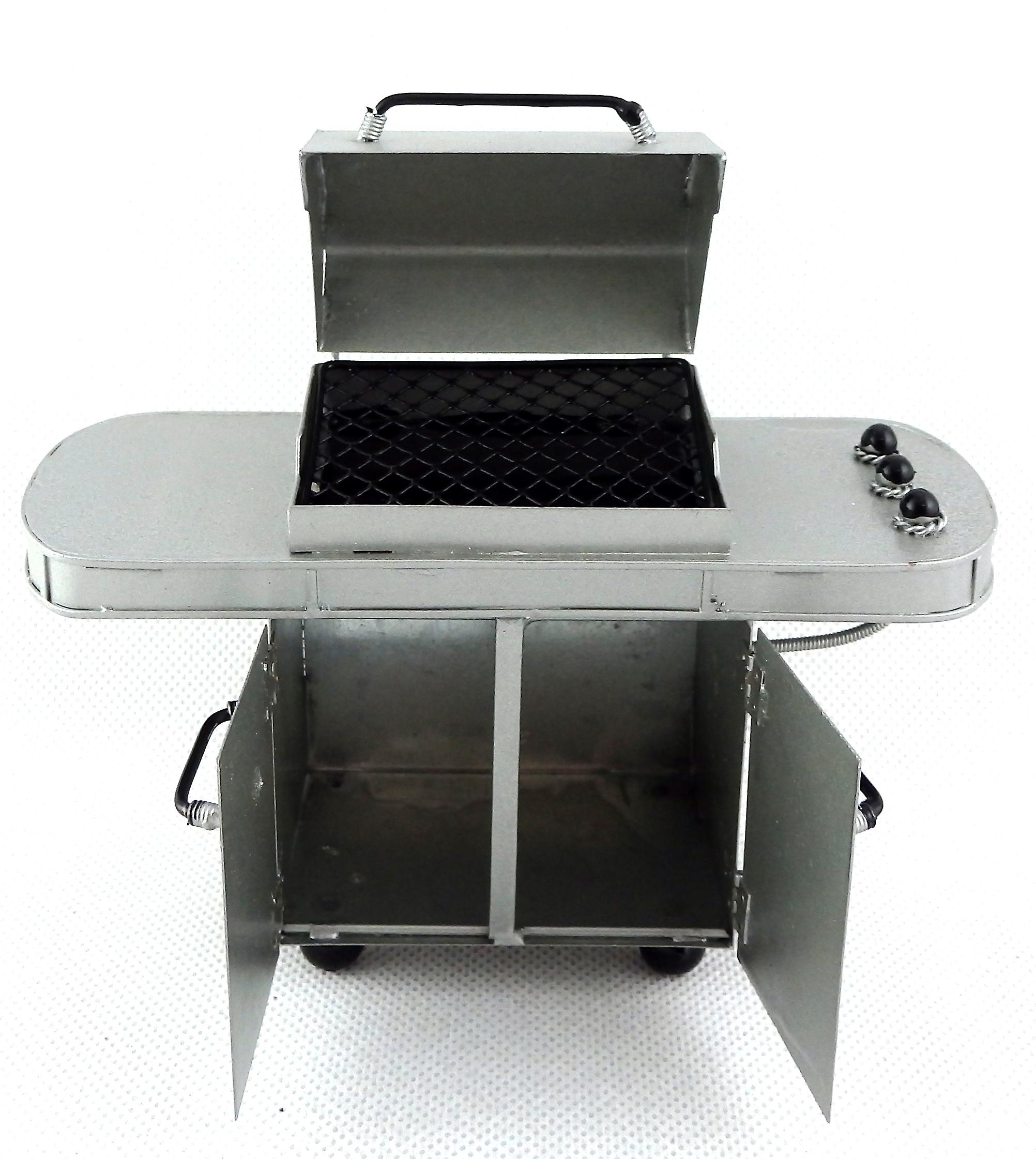 Dolls House Deluxe Silver Bbq Barbecue Grill Miniature 1:12 Garden Furniture