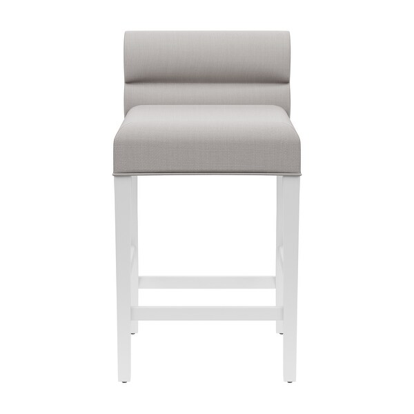 Desco Wood Upholstered Stool， White