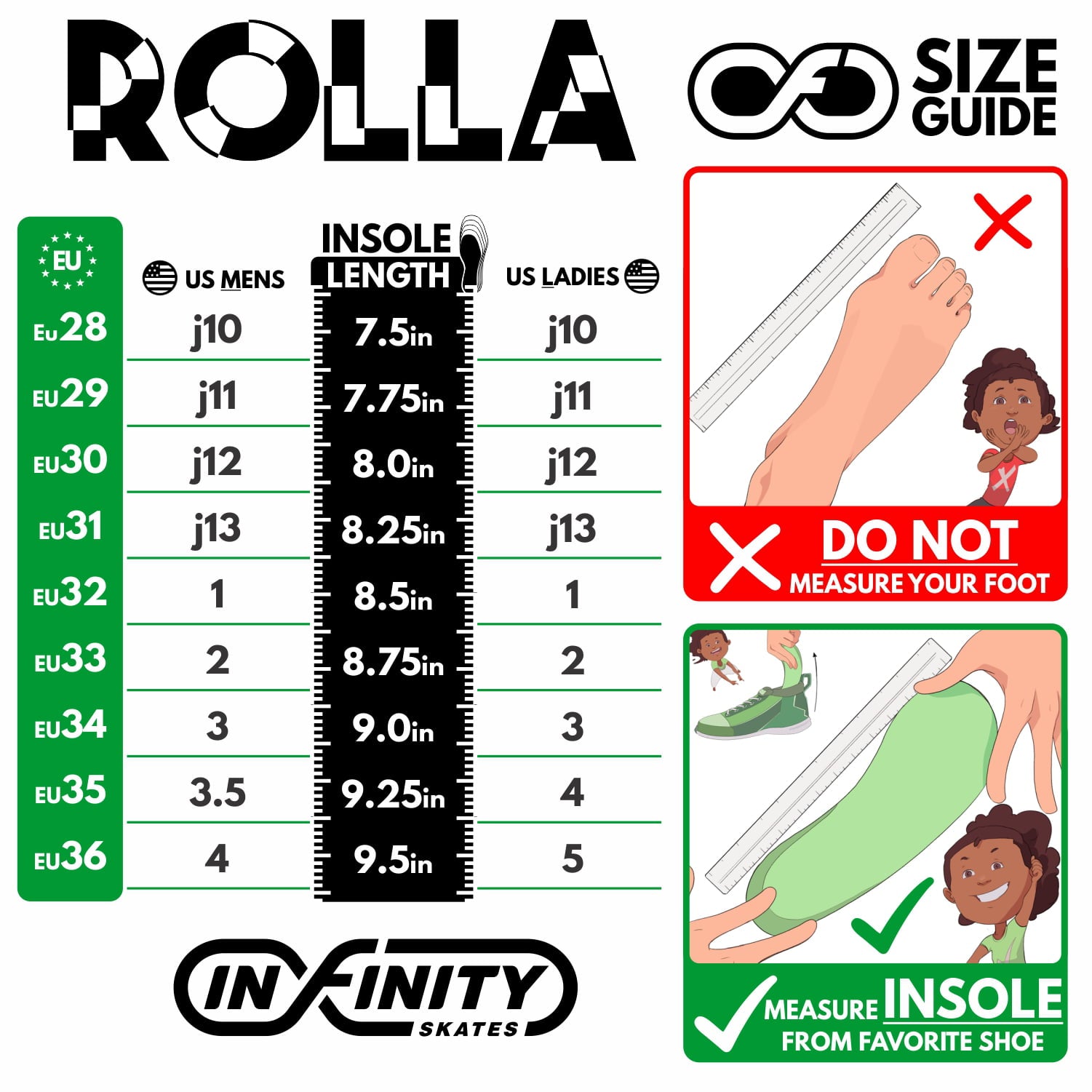 Crazy Skates Rolla Roller Skates for Boys and Girls - Sneaker-Style Kids Quad Skates - Available in 4 colors