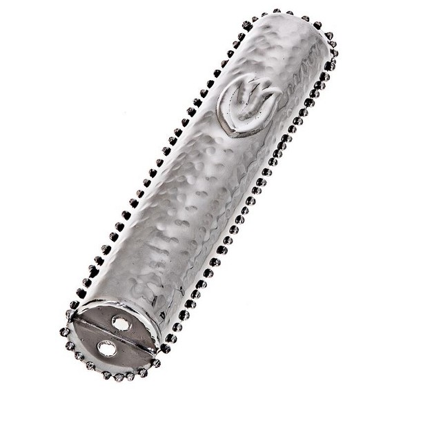 Beaded Silver Mezuzah