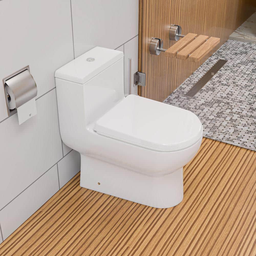 EAGO 1Piece 08128 GPF Dual Flush Elongated Toilet in White