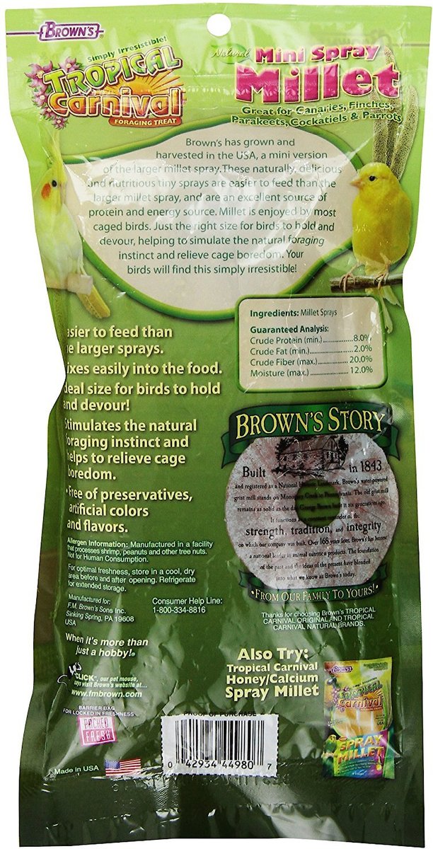 Brown's Tropical Carnival Mini Spray Millet Bird Treat