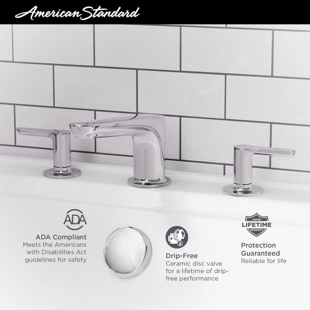 American Standard Studio S 2-Handle Deck-Mount Roman Tub Faucet for Flash Rough-in Valves in Matte Black T105900.243