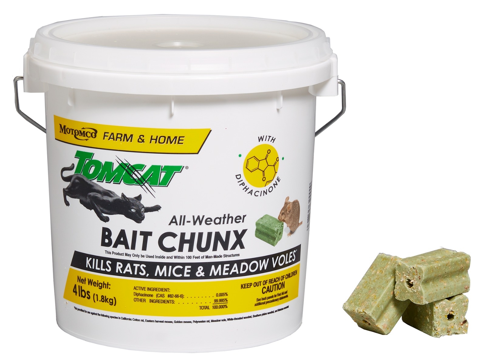 Tomcat Bait Chunx Rodent Killer Blocks 32444 - 4 lbs. Pail