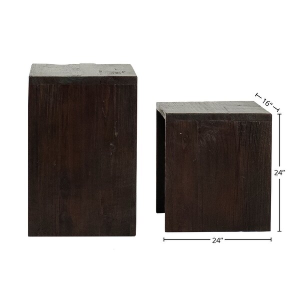 Evie Set of 2 Nesting Side Tables， Medium Brown