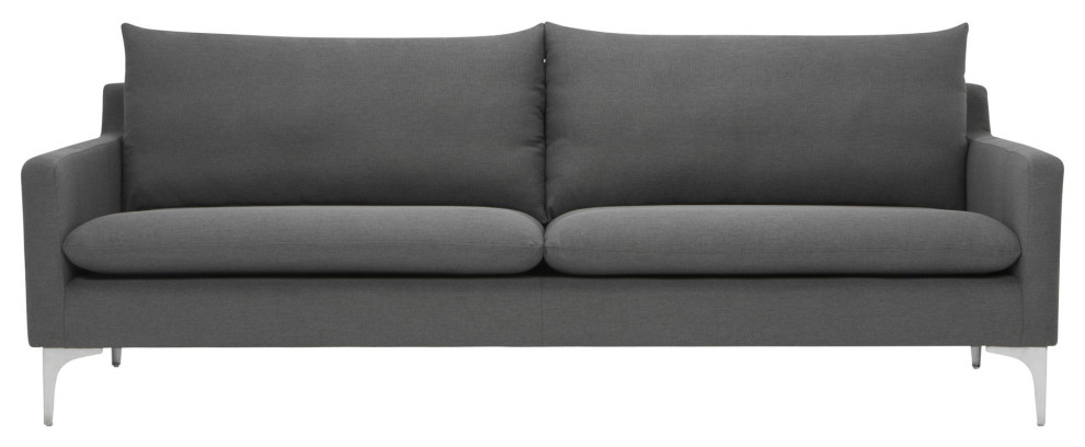 Anders Slate Gray Fabric Triple Seat Sofa  Hgsc110   Midcentury   Sofas   by Homesquare  Houzz