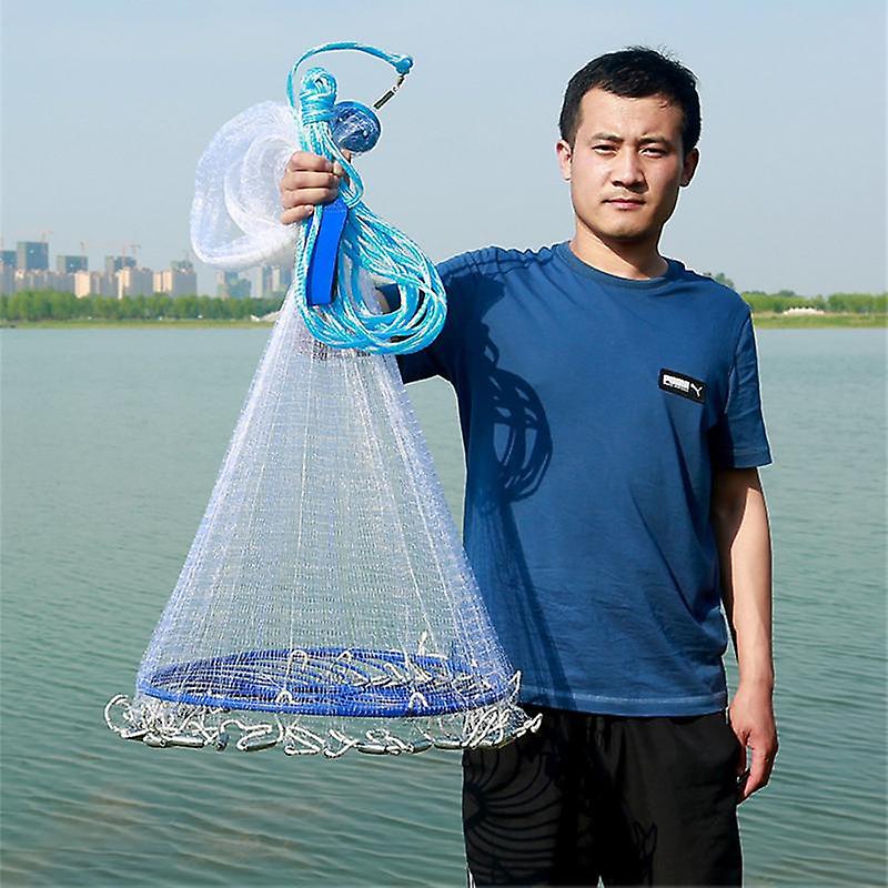 Fishing Net Fish Mesh Hand Throwing Net Outdoor Fishing Tackle Tools Accessories Galvanized