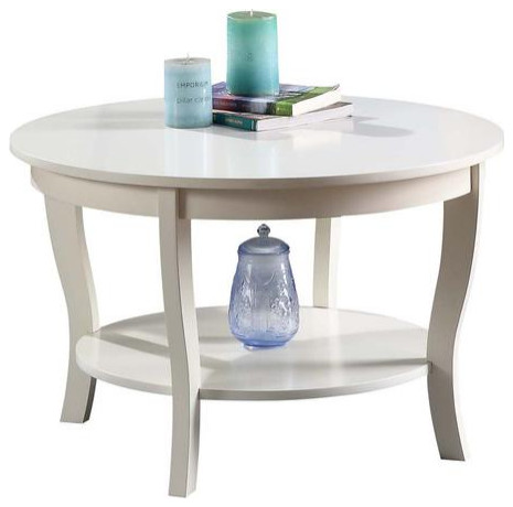 Convenience Concepts American Heritage Round Coffee Table With Shelf R6 361   Contemporary   Coffee Tables   by BisonOffice  Houzz