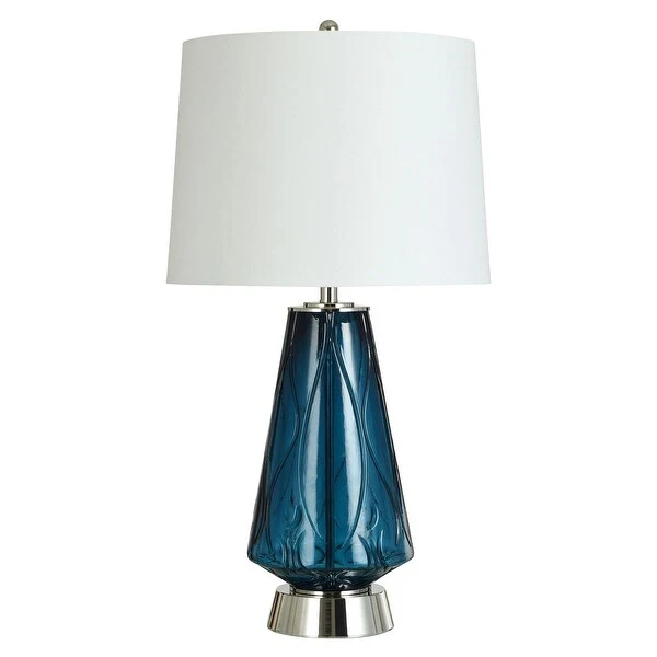 Glass and Steel Table Lamp - Desert Blue - 9.25