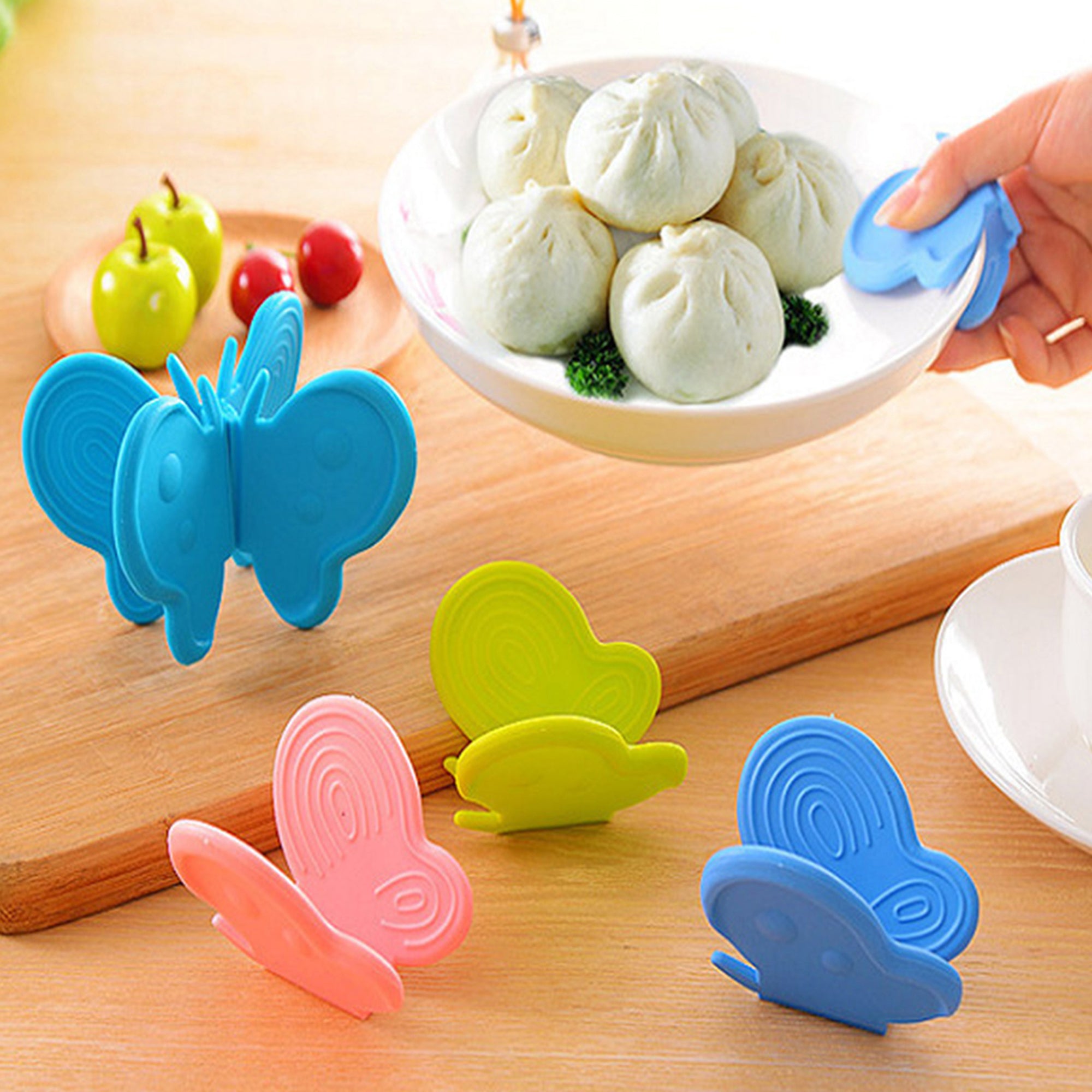 Silicone Butterfly Mini Silicone Oven Mitt， Magnetic Heat Resistant Gloves Cooking Pinch Grips for Kitchen Gadgets