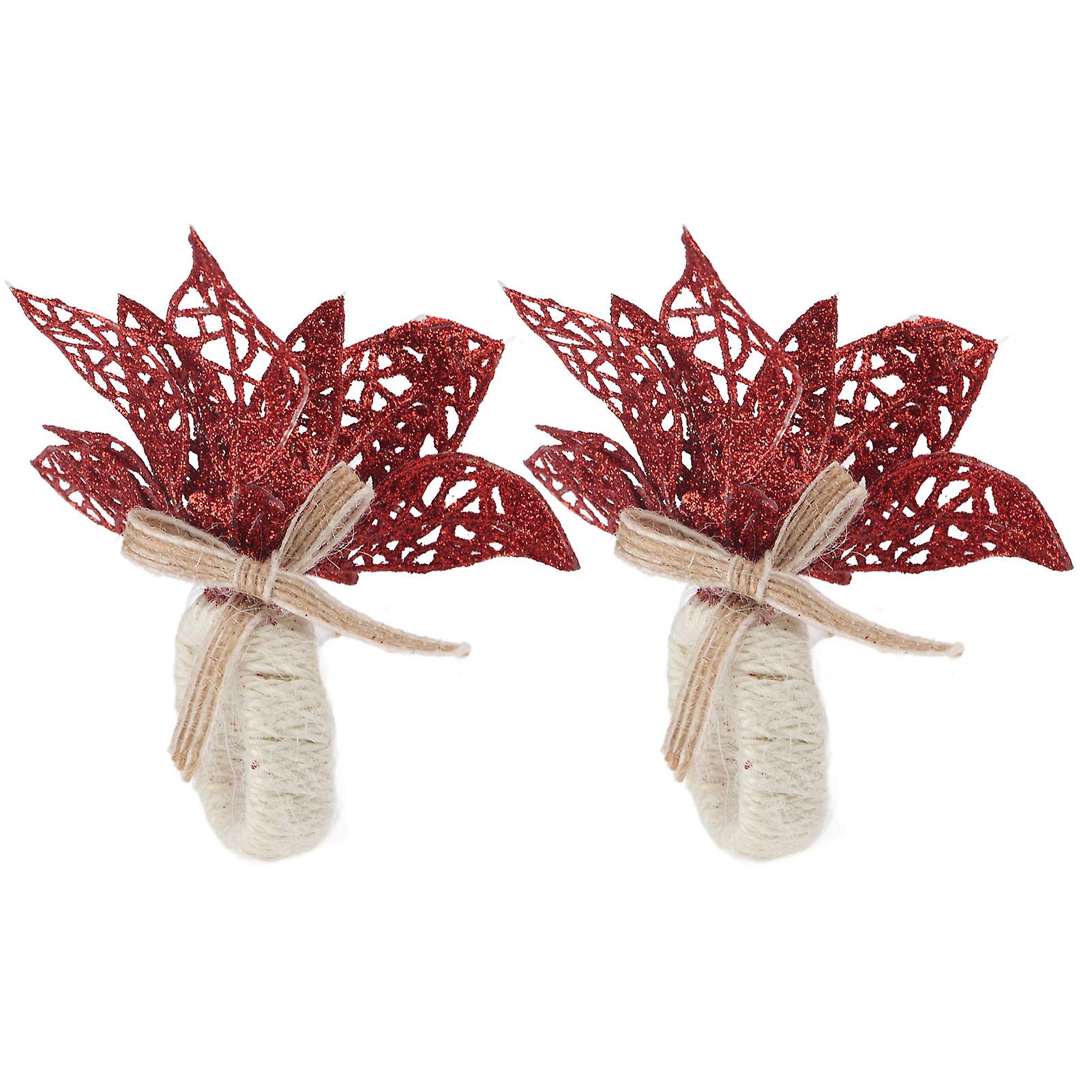 2pcs Decorative Napkin Holder Innovative Napkin Ring For Home Restaurant Hotel Birthdayred Flower