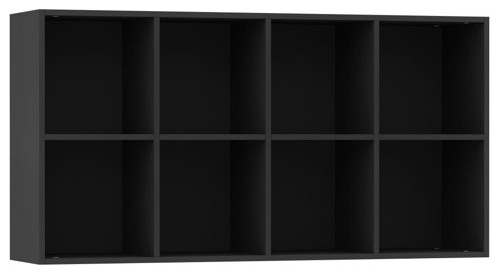 vidaXL Book Cabinet Sideboard Bookshelf Wall Bookcase Black Engineered Wood   Transitional   Bookcases   by vidaXL LLC  Houzz