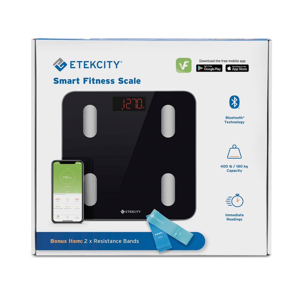 Etekcity Smart Fitness Scale with Resistance Bands in Black SHHMBFECSUS0018