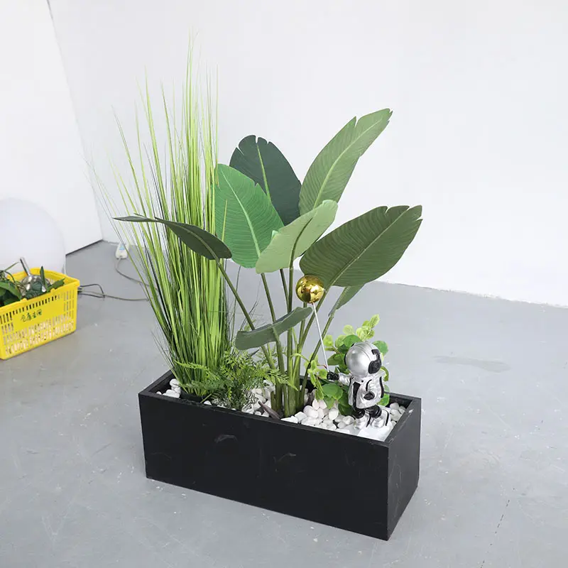 Iron slot space journey   silver pure grass pot green traveler banana artificial landscape