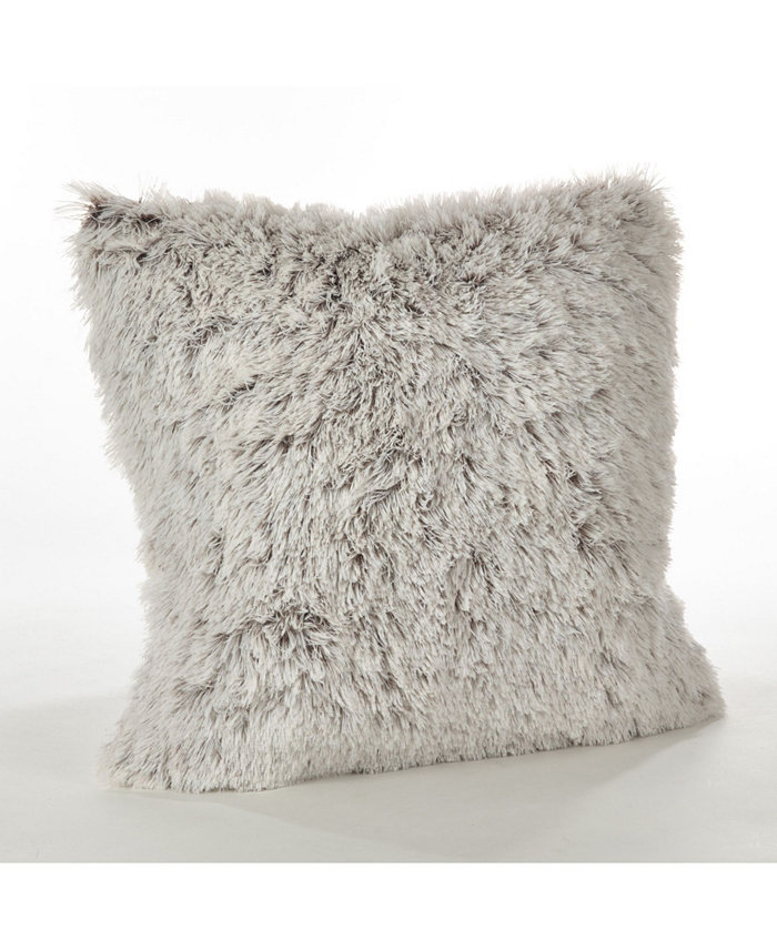 Saro Lifestyle Juneau Two Tone Faux Fur Decorative Pillow， 18