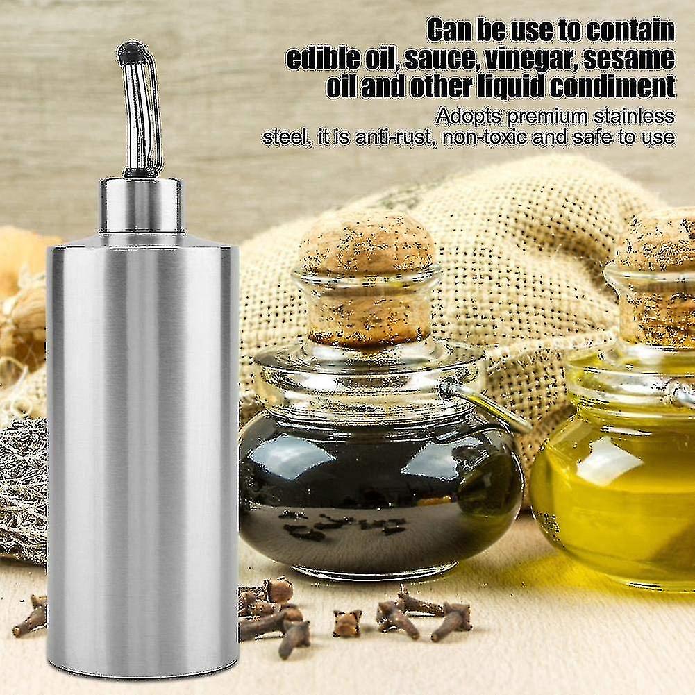 550ml Oil Dispenser Stainless Steel Oil Bottle Vinegar Sauce Dispenser Container