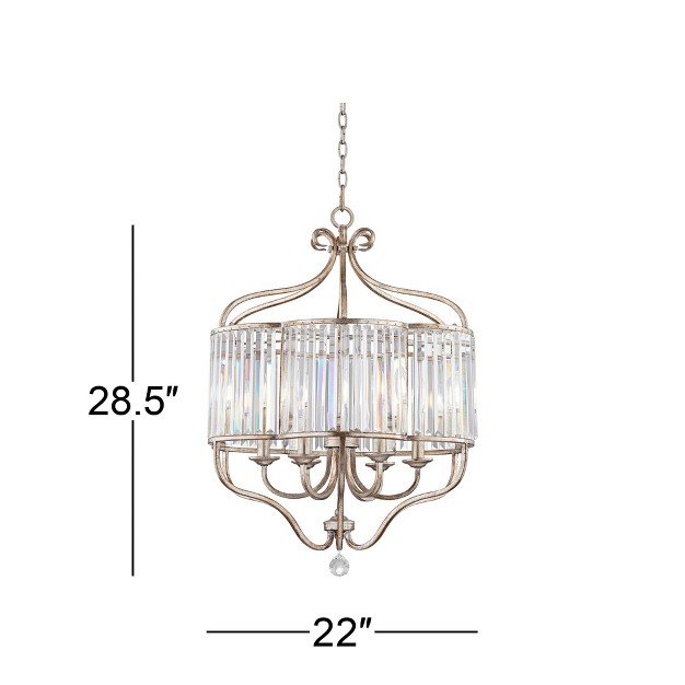 Wide French Crystal Glass 6 light Fixture For Dining Room House Foyer Kitchen Island