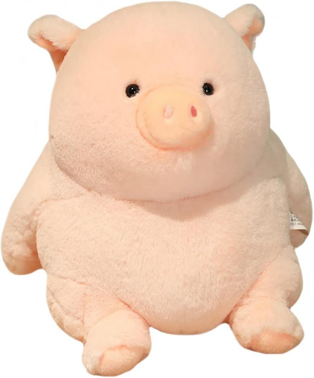 Chubby Pig Plush Pink Piggy Toy Soft Piglet Stuffed Animals Fat Pig Plushie Cute Piggy Plush Dolls Gifts Easter Xmas，9inch