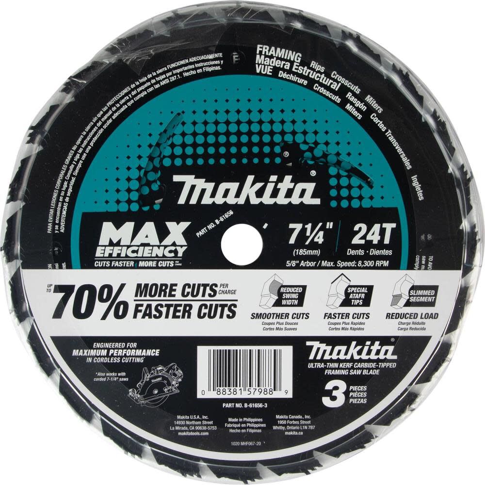 Makita Max Efficiency Circular Saw Blades 7 1/4