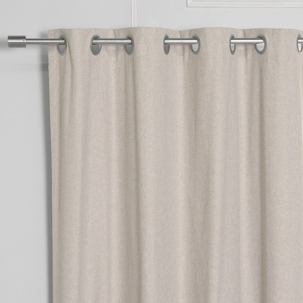 Aurora Home Linen Textured Grommet Thermal Total Blackout Curtain Pair