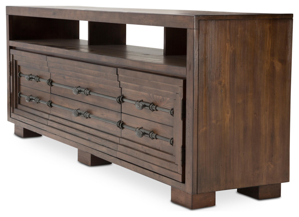 Carrollton TV Console   Rustic Ranch   Transitional   Entertainment Centers And Tv Stands   by HedgeApple  Houzz