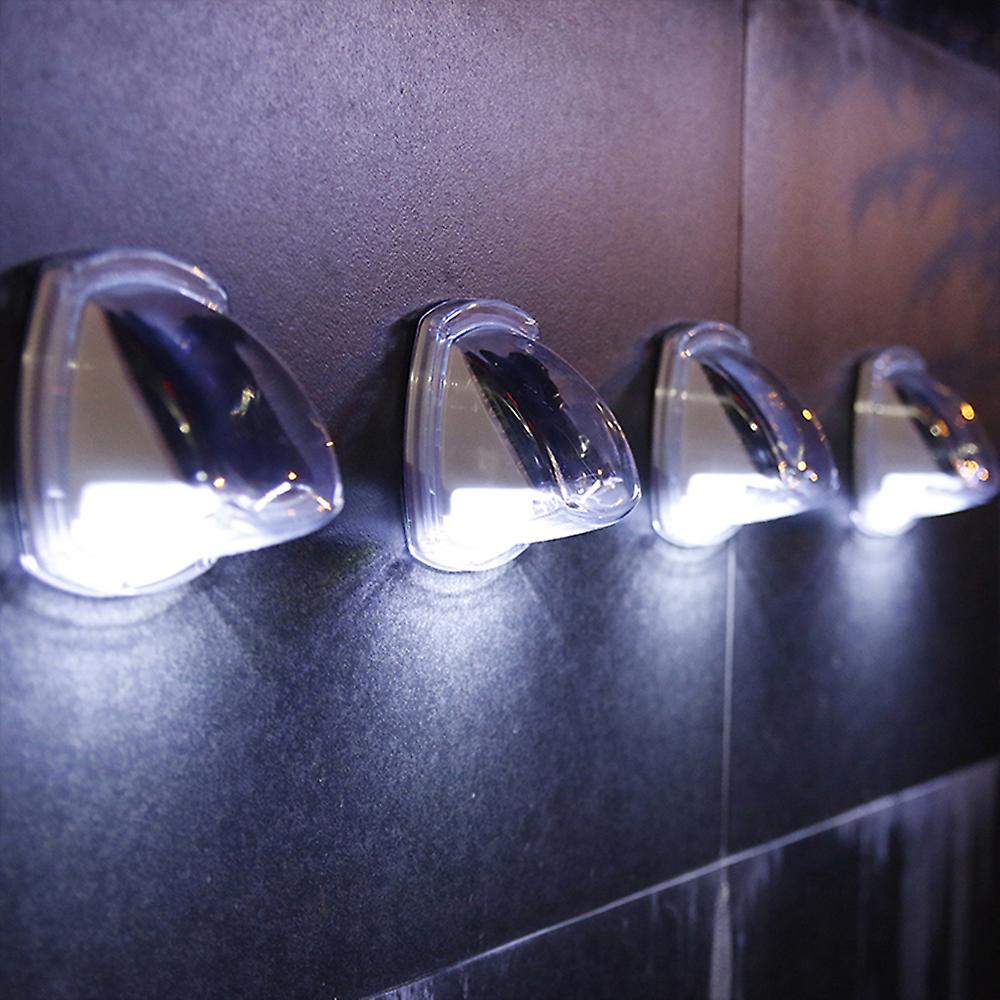 Outdoor Solar Step Light Sun Powered Led Illuminated Fence Light Yard Garden Lighting Waterproof 8 Led Wall Lamp