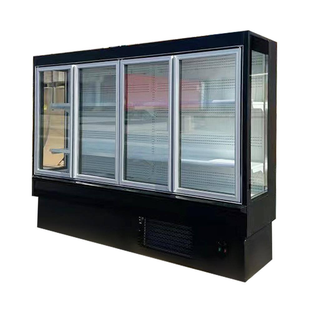 Cooler Depot 102 in.W 36 cu. ft. 4 Glass Door Commercial Upright Display Refrigerator Flower Cooler in Black DXXFD58Z