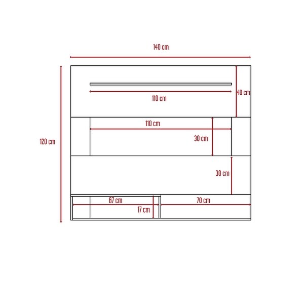 Floating Entertainment Center with 3 Shelves