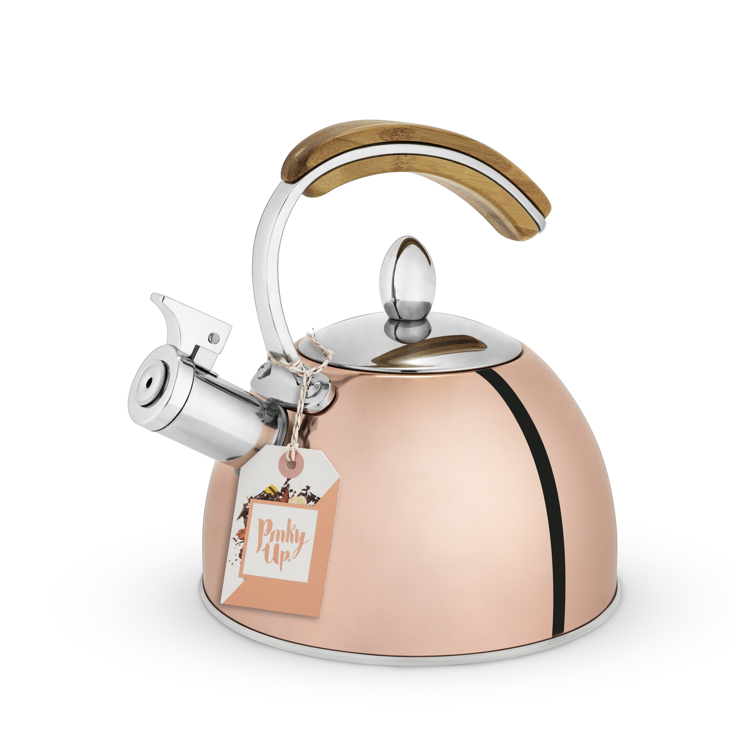 TRUE Pinky Up Rose Gold Stainless Steel 70 oz Tea Kettle