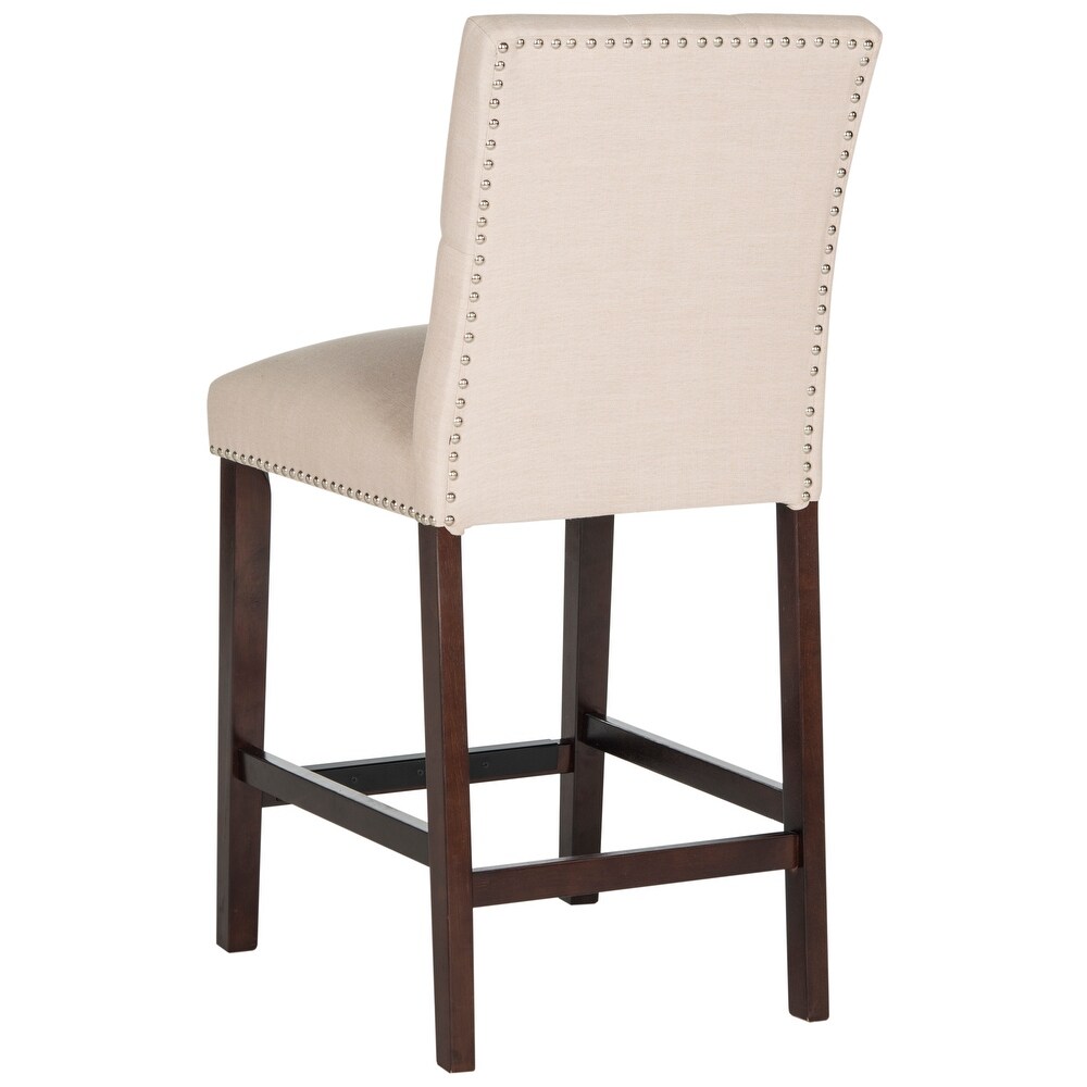 SAFAVIEH 27.5  Inch Norah Beige Counter Stool (Set of 2)