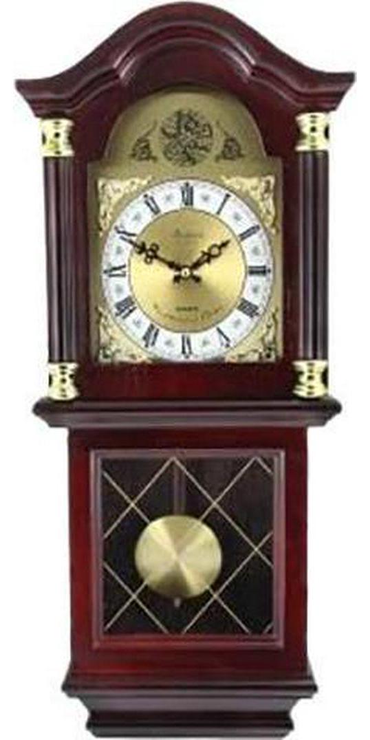 Bedford Clock Collection 26 Antique Mahogany Cherry Oak Chiming Wall Clock