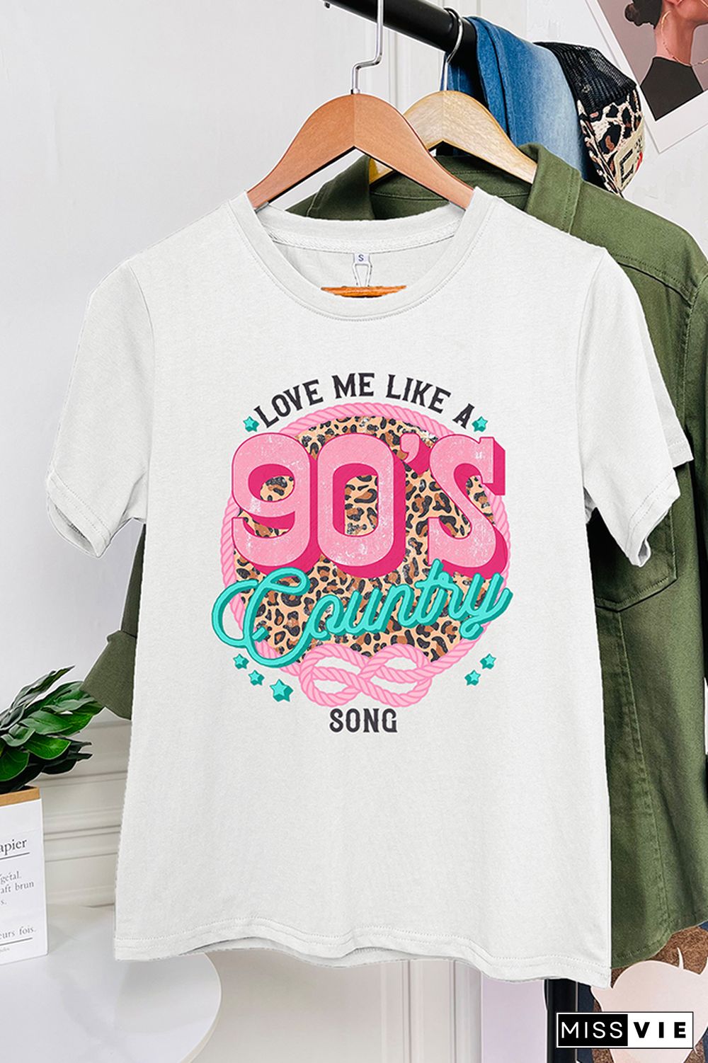 Love Me Like A 90's Country Song Short Sleeve Graphic Tee Wholesale