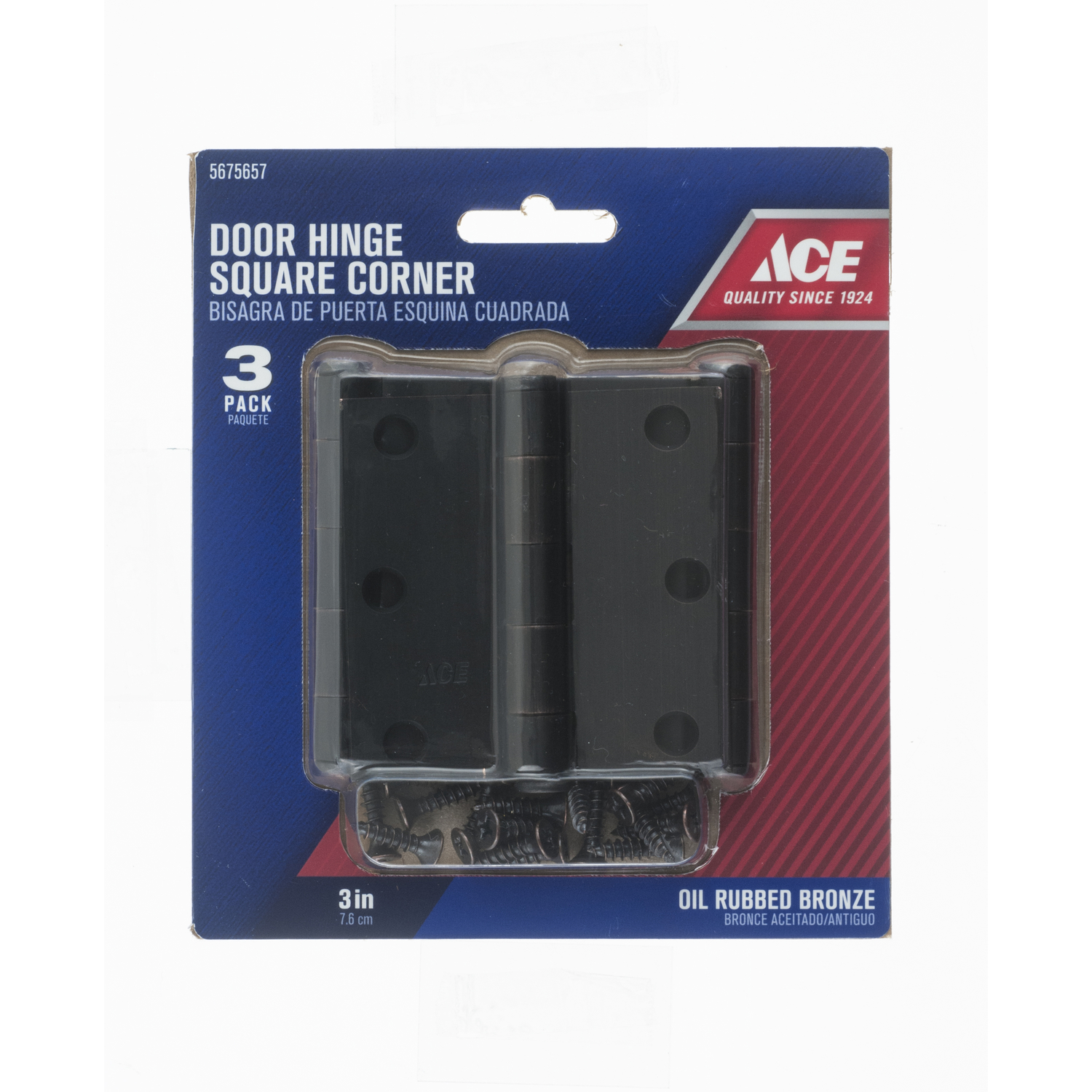 Ace 3 in. L Oil Rubbed Bronze Door Hinge 3 pk