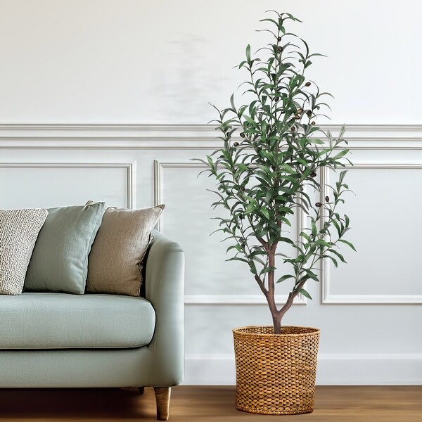 Olive Tree Artificial Plant In Round Pot