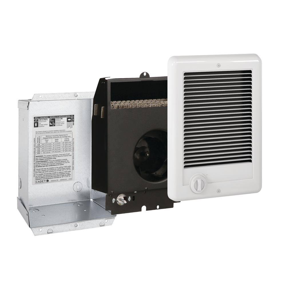 Cadet 240-volt 1000-watt Com-Pak In-wall Fan-forced Electric Heater in White with Thermostat CSC102TW