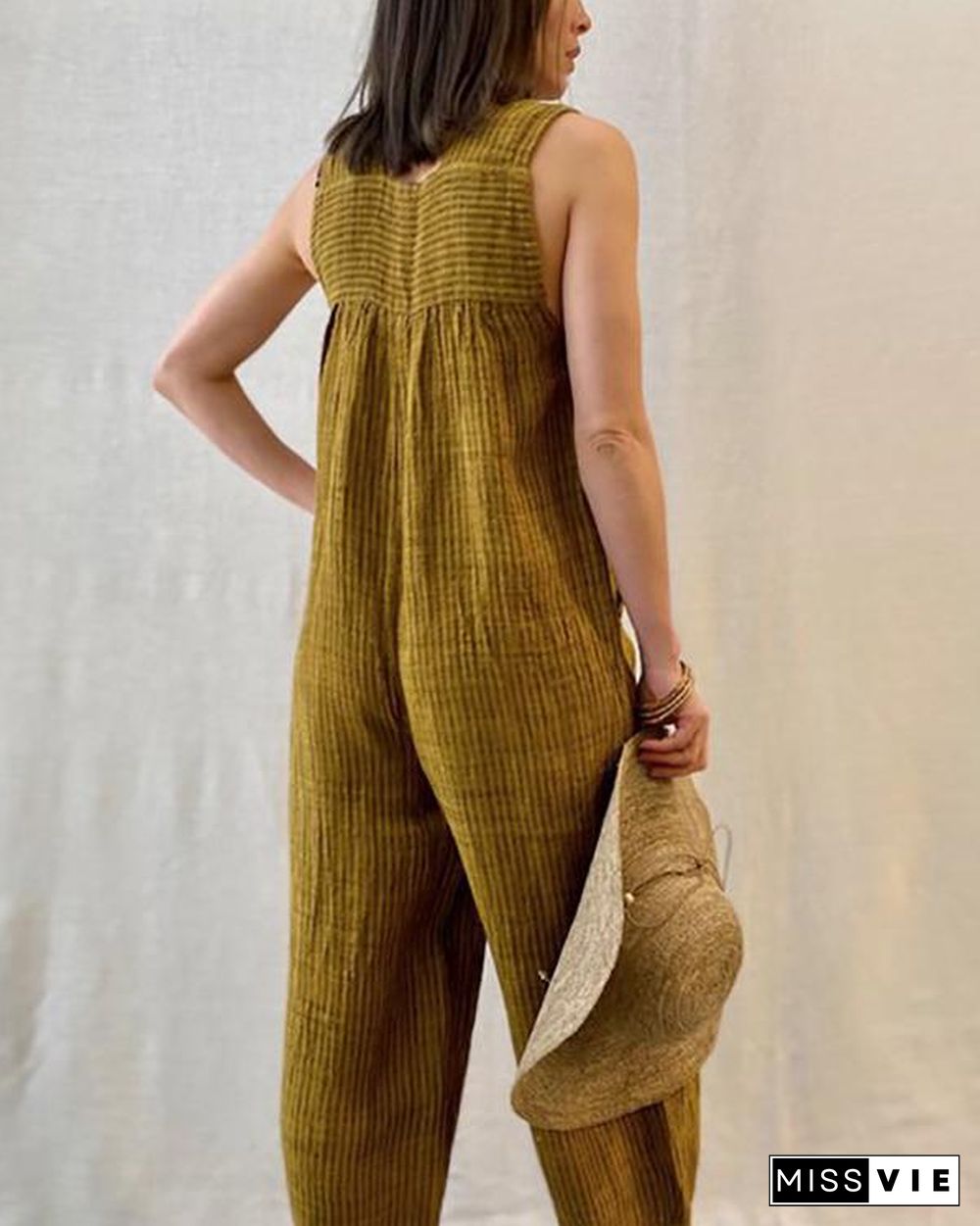 Solid Color Casual Summer Jumpsuit