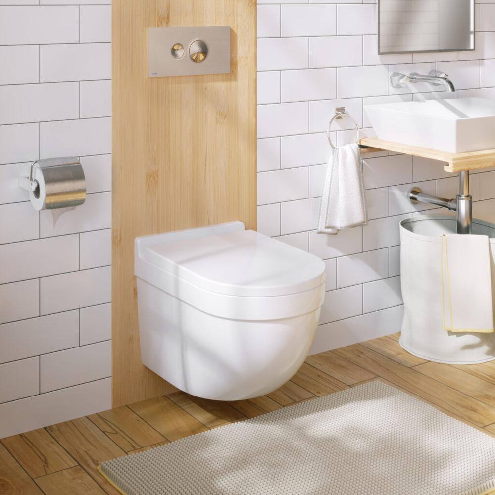 Geberit 2-piece 0.81.6 GPF Dual Flush Architectura Elongated Toilet with 2x6 Concealed Tank and Plate in White Seat Included 5170UC01KIT2X6