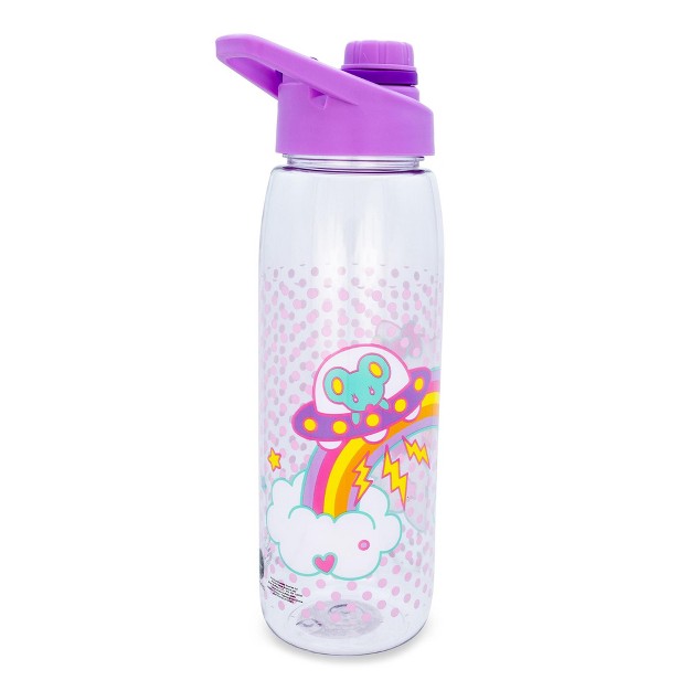 Silver Buffalo Sanrio Hello Kitty And Joey Rainbow Plastic Water Bottle With Screw top Lid