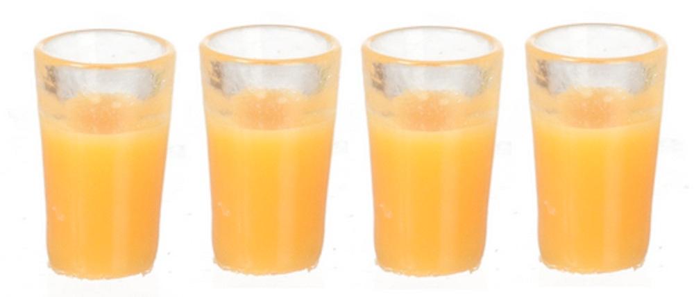 Dolls House 4 Glasses Of Orange Juice Miniature Dining Accessory